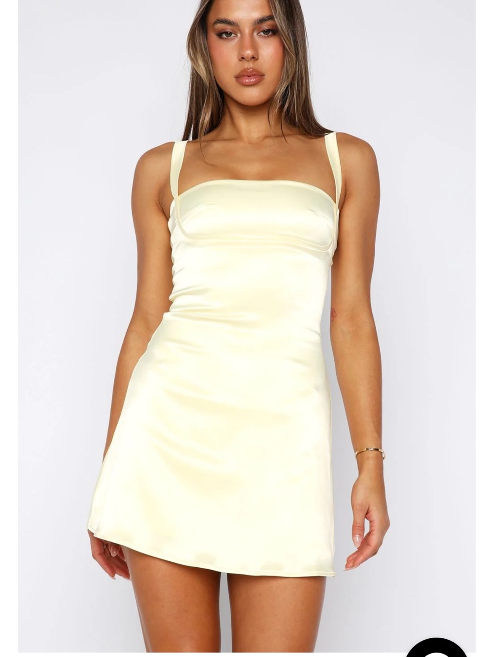 WHITE FOX Just A Girl Mini Dress Lemon, S - Picture 2 of 8
